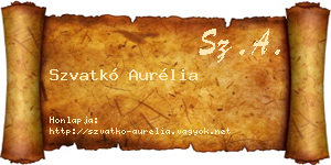 Szvatkó Aurélia névjegykártya