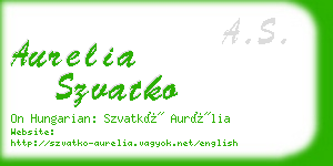 aurelia szvatko business card